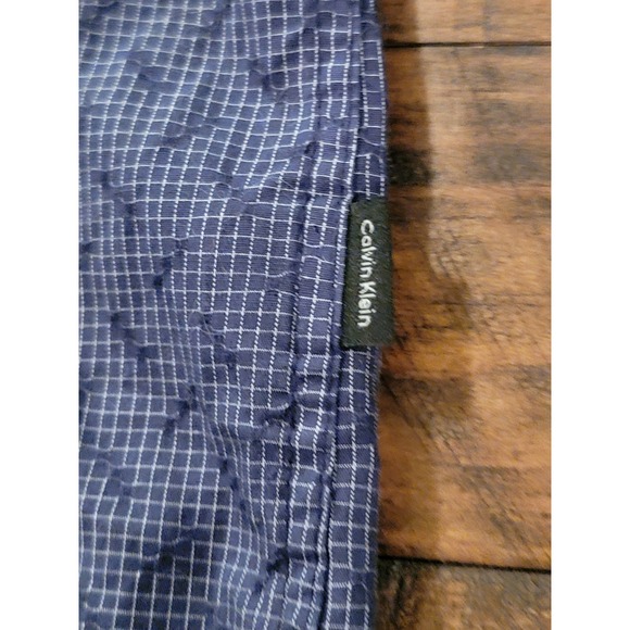 Calvin Klein Mens Short Sleeve Button Down Shirt Blue Grid Pattern Size L - Picture 8 of 8